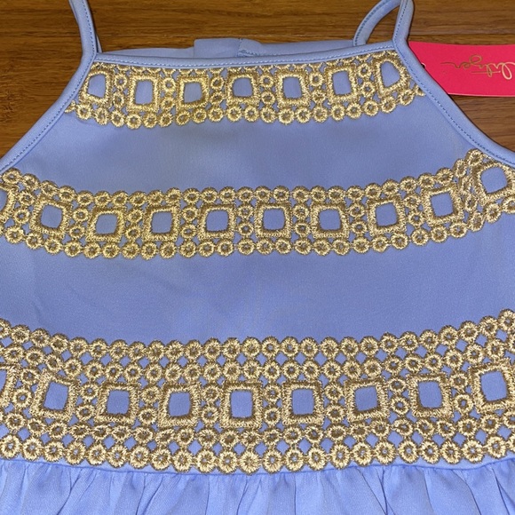 Lilly Pulitzer Girls Elize Fit & Flare Dress Blue Peri sizes Medium & Large NWT - Picture 4 of 9